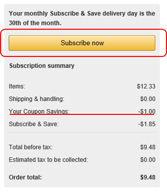 アメリカAmazon Subscribe & Save定期おトク便の使い方